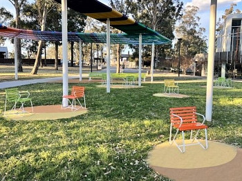 EM053-T Garden Chair with custom painted timber battens - Blacktown City Council, Mount Druitt Town Square.jpg